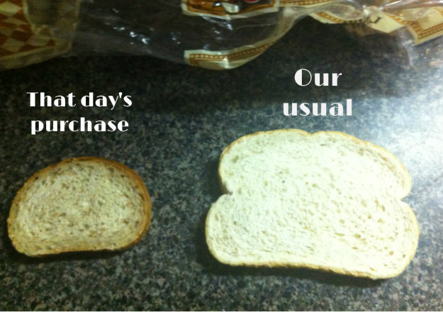 The day I yelled at my JTM, it was about bread size.